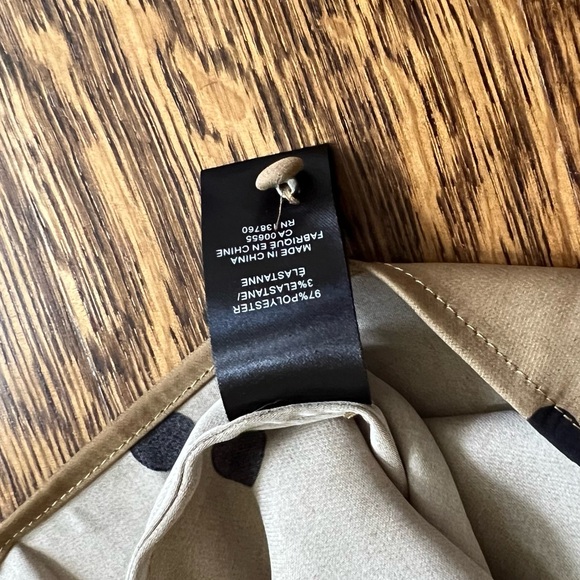 RW&Co Beige Midi Dress with Black Polka Dots with Full Sleeves in Size Small - Picture 5 of 7